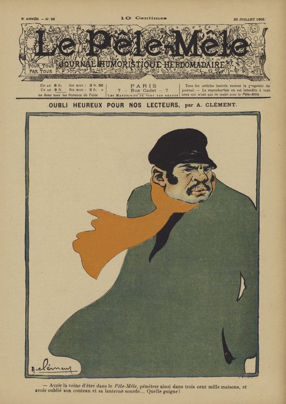 Oubli heureux pour nos lecteurs. Illustration für Le Pele-Mele, 1902 von Aline Clement