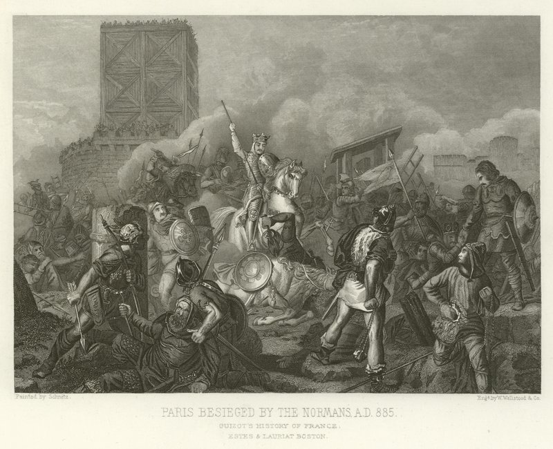 Paris belagert von den Normannen, 885 n. Chr. von Alphonse Marie de Neuville
