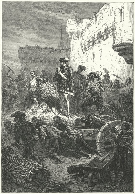 Franz, Herzog von Guise, überwacht den Bau der Verteidigungsanlagen von Metz, 1552 von Alphonse Marie de after Neuville