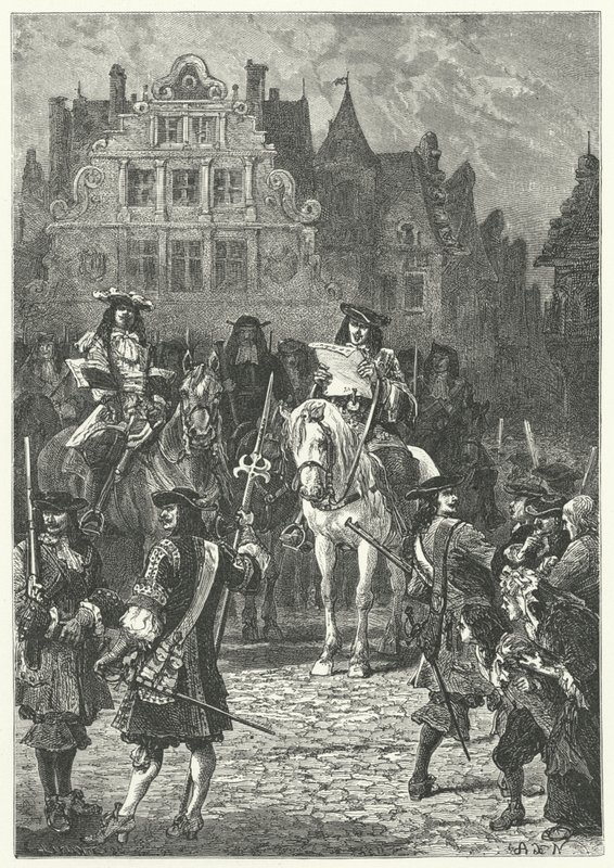 Proklamation der Aufhebung des Edikts von Nantes durch Ludwig XIV., 1685 von Alphonse Marie de after Neuville