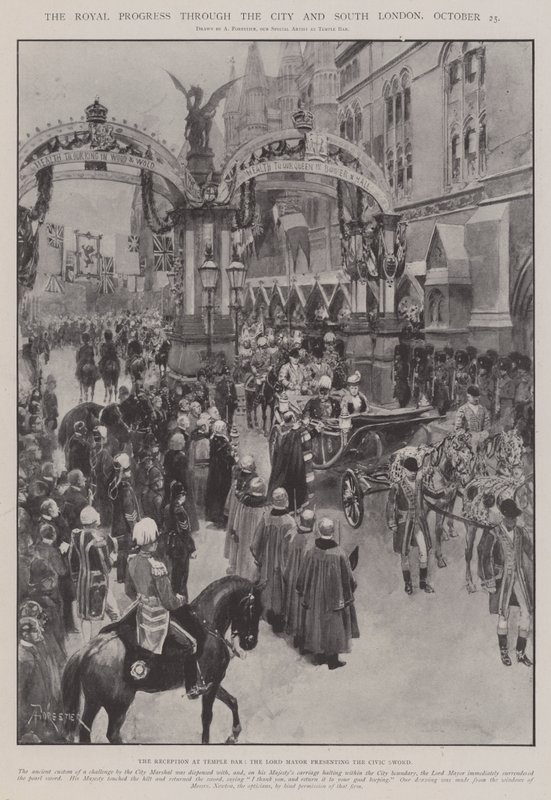 Der königliche Fortschritt durch die Stadt und Süd-London, 25. Oktober von Amedee Forestier