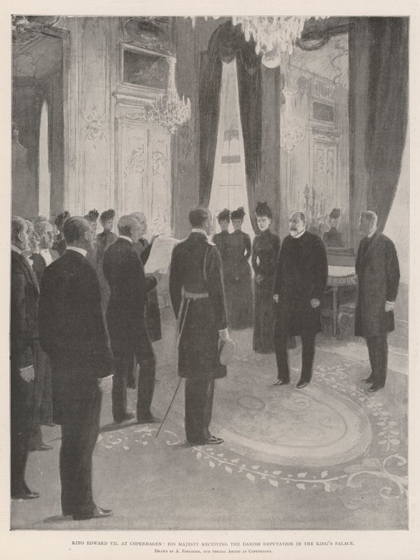 König Edward VII. in Kopenhagen, Seine Majestät empfängt die dänische Deputation im Königspalast von Amedee Forestier