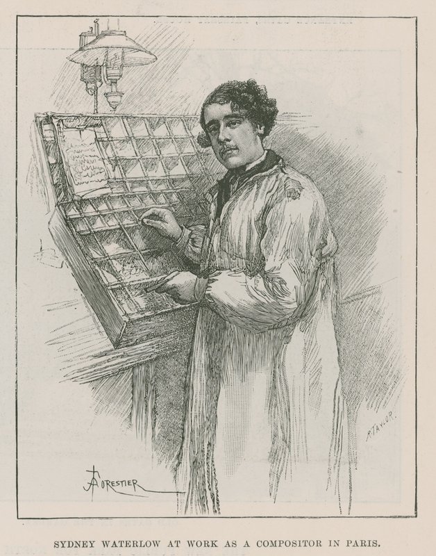 Sir Sydney Waterlow bei der Arbeit als Setzer in Paris von Amedee Forestier