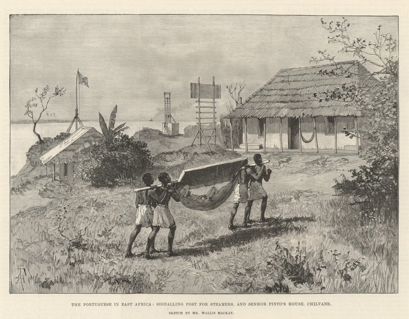 Die Portugiesen in Ostafrika, Signalposten für Dampfer und Senhor Pintos Haus, Chilvane von Amedee Forestier