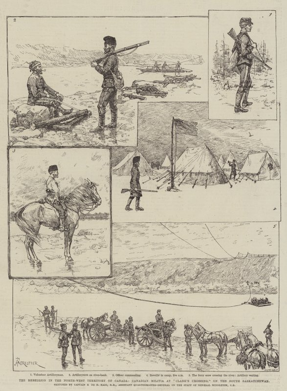 Die Rebellion im Nordwestterritorium von Kanada, Kanadische Miliz bei Clark