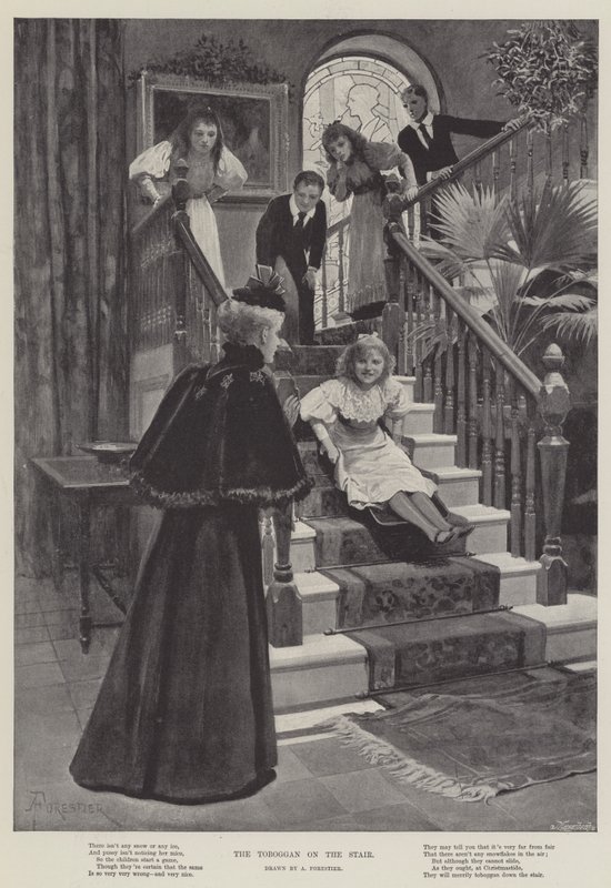 Der Schlitten auf der Treppe von Amedee Forestier