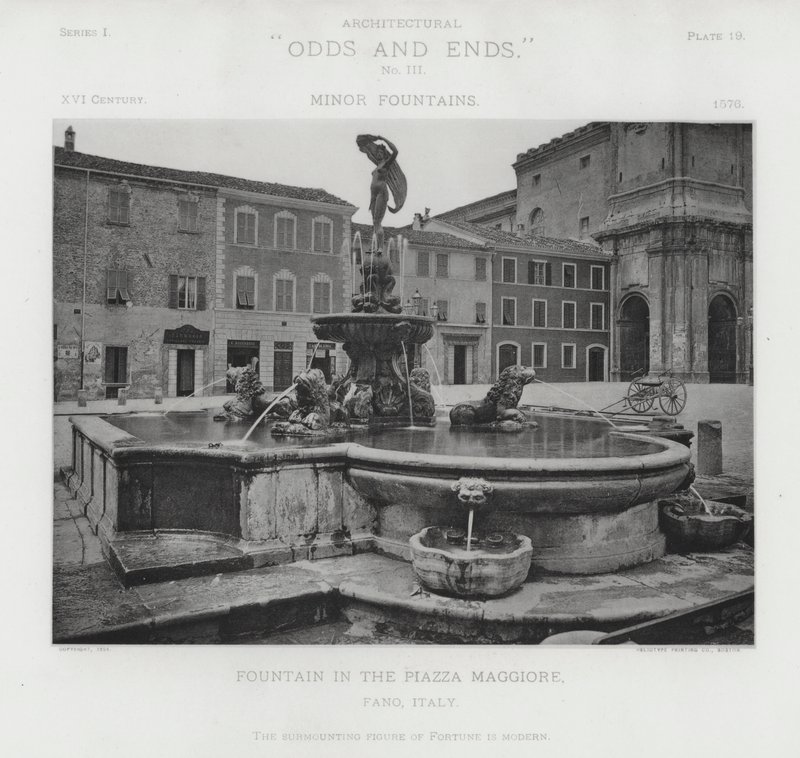 Brunnen auf der Piazza Maggiore, Fano, Italien von American Photographer (after)