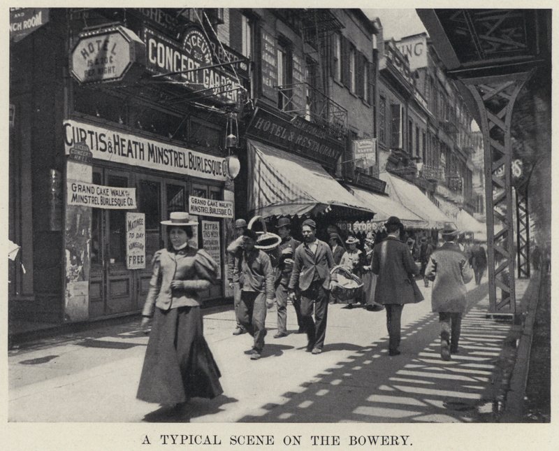 Eine typische Szene auf der Bowery von American Photographer