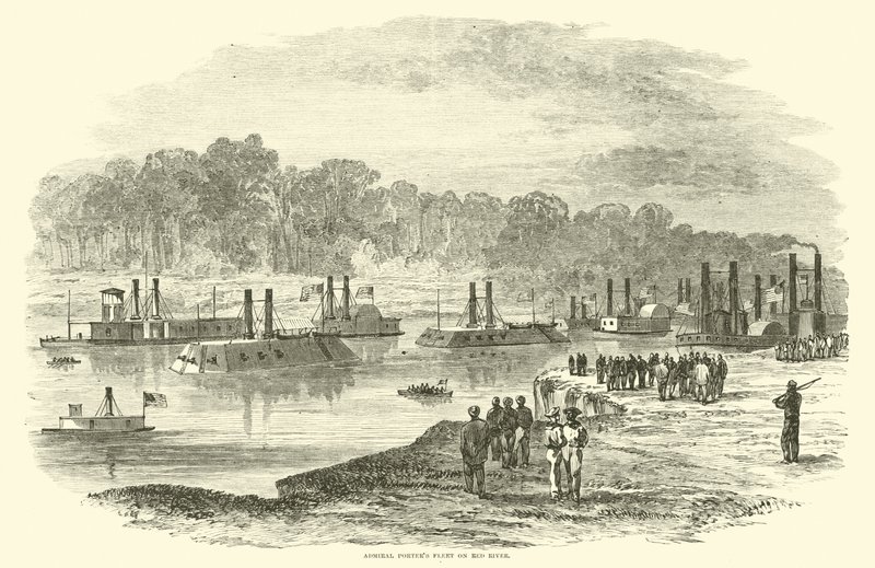 Admiral Porters Flotte am Red River, März 1864 von American School