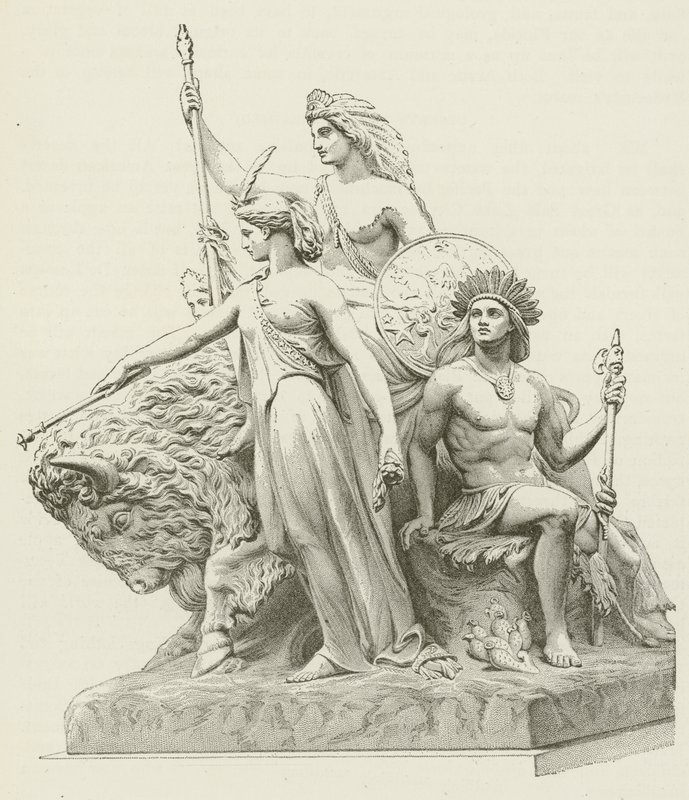 Amerika, aus der Gruppe in Marmor von John Bell von American School