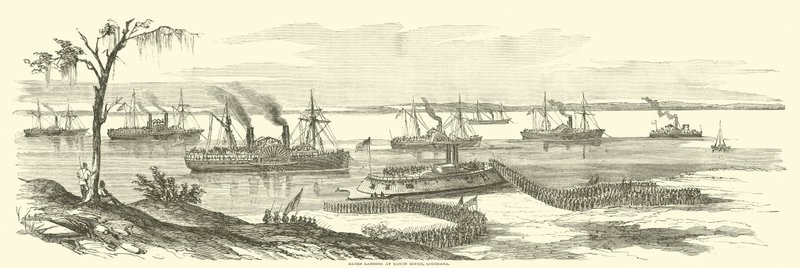 Banks landet in Baton Rouge, Louisiana, März 1863 von American School
