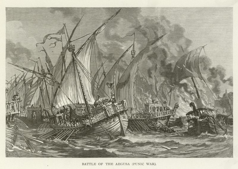 Schlacht von den Ägusa-Inseln, 1. Punischer Krieg, 241 v. Chr. von American School
