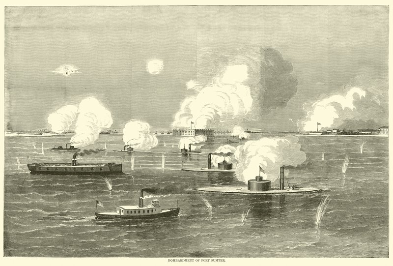 Bombardierung von Fort Sumter, April 1863 von American School