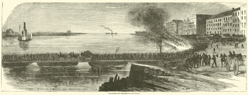 Konföderierte evakuieren Savannah, Dezember 1864 von American School