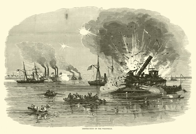 Zerstörung der Westfield, Januar 1863 von American School