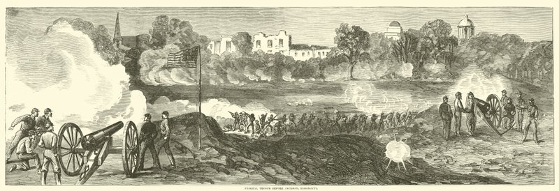 Bundestruppen vor Jackson, Mississippi, Juli 1863 von American School