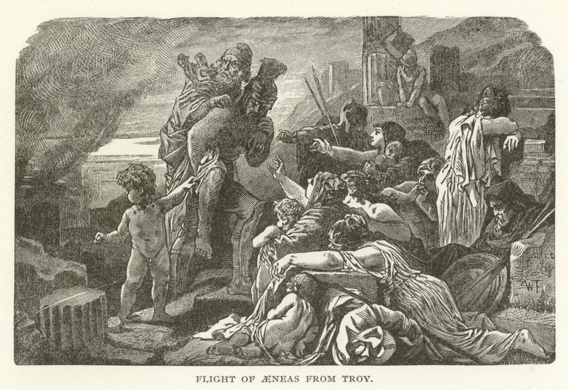 Flucht des Aeneas aus Troja von American School