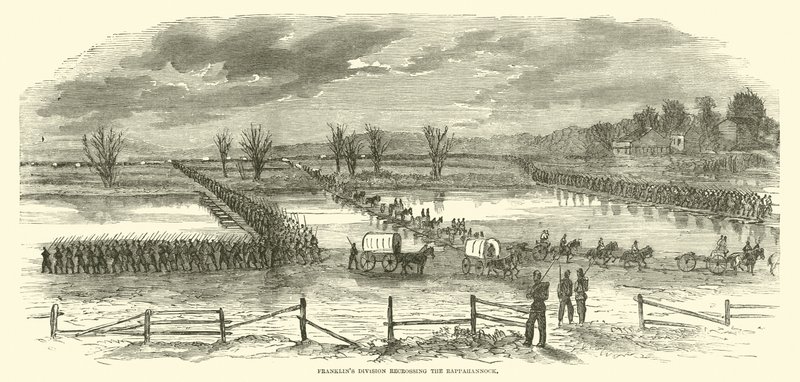 Franklins Division überquert den Rappahannock erneut, Dezember 1862 von American School