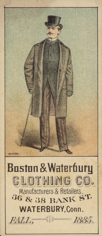 Herr mit Zylinder und Stock von American School