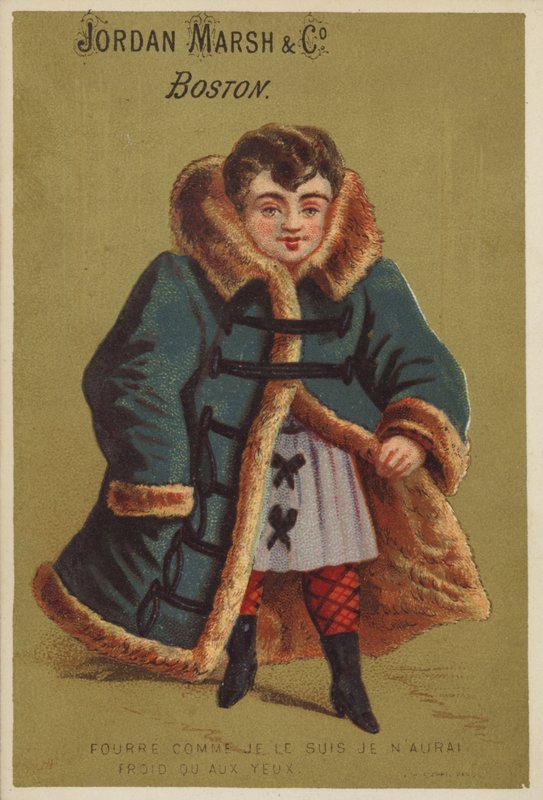 Mädchen im übergroßen Mantel von American School