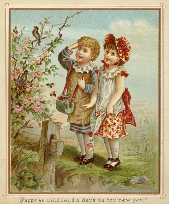 Mädchen gehen und lauschen dem Vogelgesang von American School