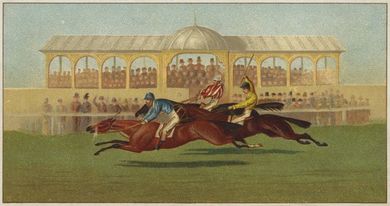 Pferderennen vor den Tribünen von American School