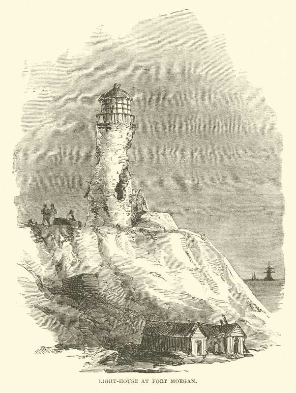 Leuchtturm bei Fort Morgan, August 1864 von American School