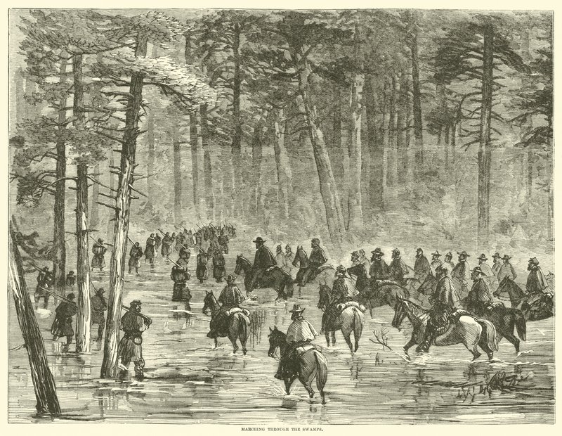 Marsch durch die Sümpfe, Januar 1865 von American School