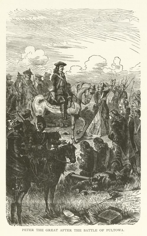 Peter der Große nach der Schlacht von Poltawa von American School