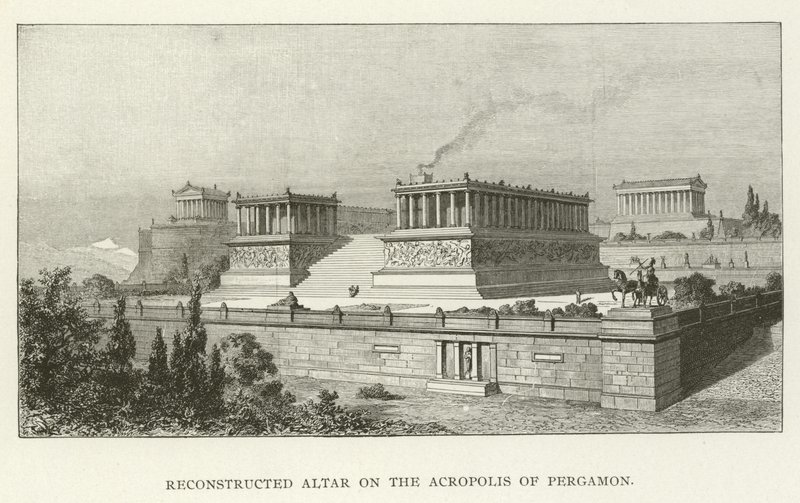 Rekonstruierter Altar auf der Akropolis von Pergamon von American School