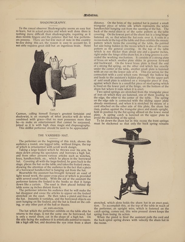 Schattenspiel, Die Katze, Der verschwundene Hut von American School