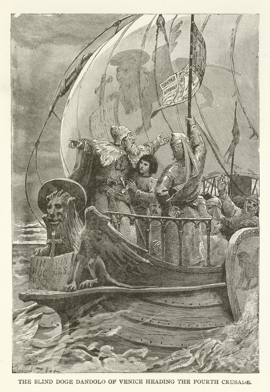 Der blinde Doge Dandolo von Venedig führt den Vierten Kreuzzug an von American School