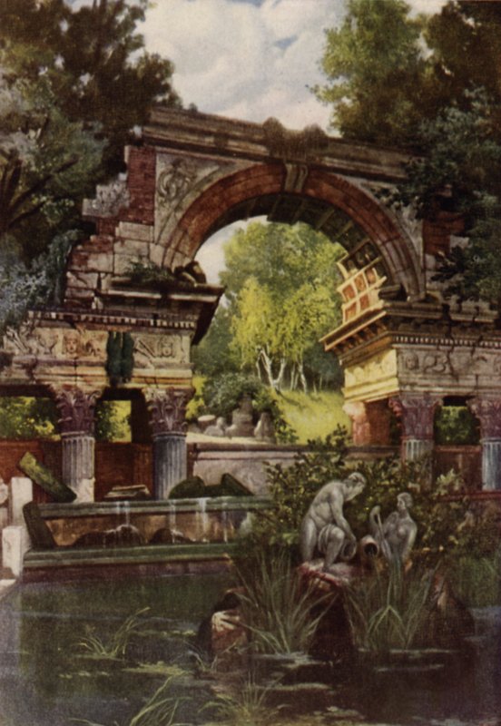 Die Gärten von Schönbrunn (Farblithografie) von American School