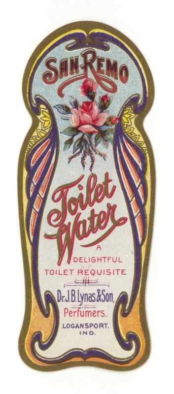 Toilettenwasser Etikett, San Remo von American School