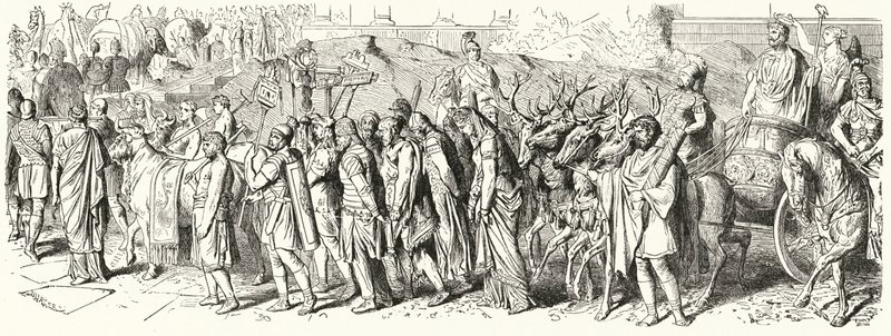 Triumphzug des Kaisers Aurelian (Stich) von American School