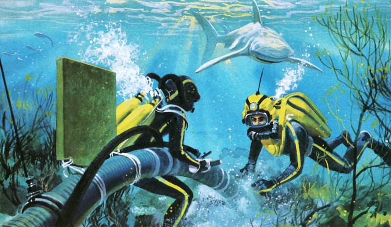 Taucher untersuchen die Überreste von Port Royal von Andrew Howat