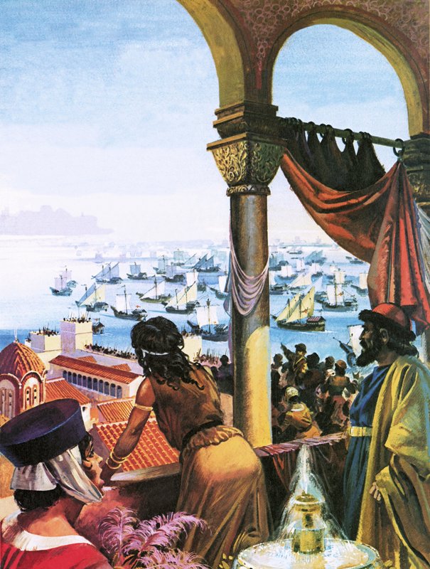 Flotte des Vierten Kreuzzugs erreicht 1203 Konstantinopel von Andrew Howat