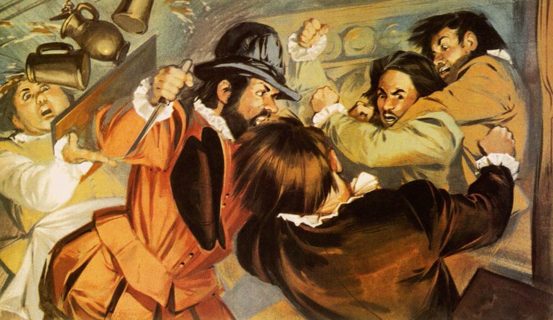 Die Ermordung des Dichters Christopher Marlowe von Angus McBride