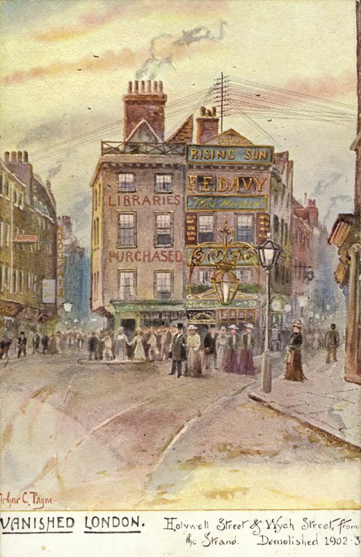 Verschwundenes London - Holywell Street und Wych Street, vom Strand aus von Arthur Charles Payne
