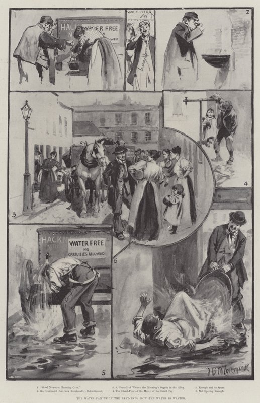 Die Wasserknappheit im East-End, wie das Wasser verschwendet wird von Arthur David McCormick