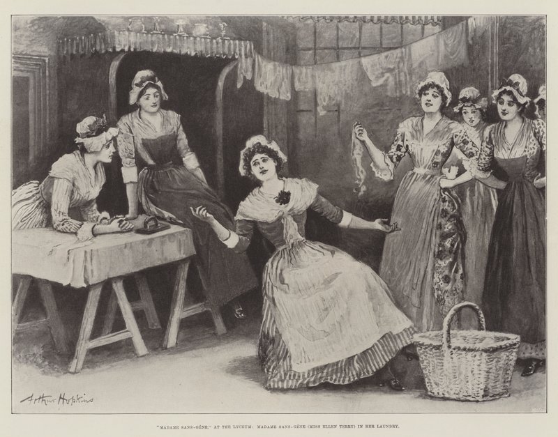 Madame Sans-Gene, im Lyceum, Madame Sans-Gene (Miss Ellen Terry) in ihrer Wäscherei von Arthur Hopkins