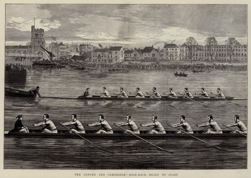 Das Oxford und Cambridge Boot-Rennen, bereit zum Start von Arthur Hopkins