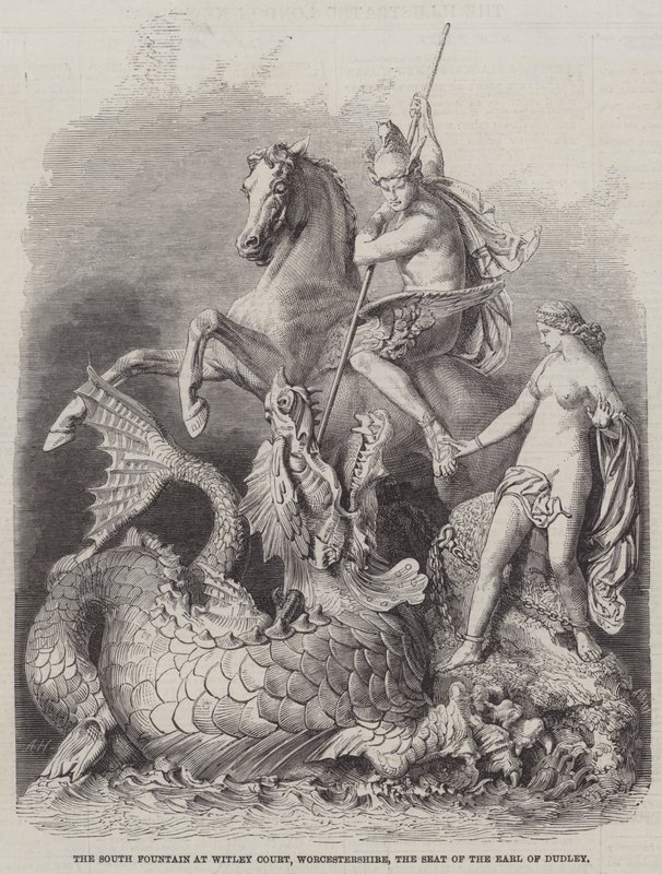Der Südbrunnen in Witley Court, Worcestershire, Sitz des Earl of Dudley von Arthur Hopkins