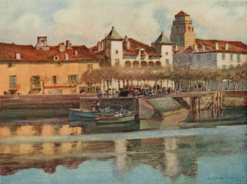 Baskenland: Lohobiague, St Jean de Luz (farbige Lithographie) von Arthur Romilly Fedden