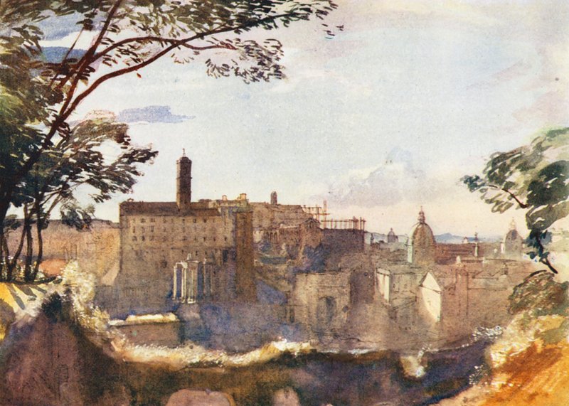 Rom: Das Kapitol vom Palatin (Farblithografie) von Aubrey Waterfield