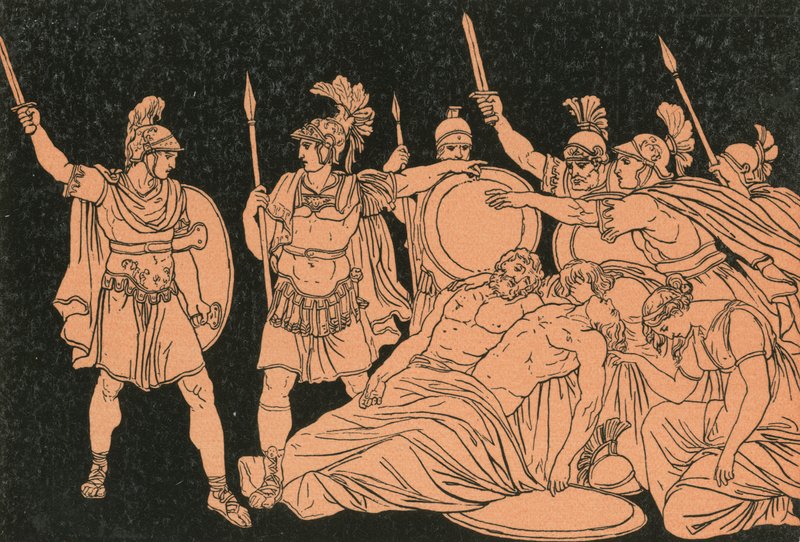 Turnus über den Leichen von Alma und Galaesus von Bartolomeo Pinelli