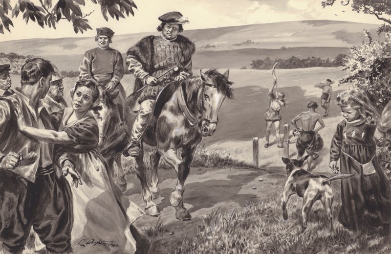 Unidentifizierte historische Szene, wahrscheinlich im Zusammenhang mit Einhegungen von C.L. Doughty