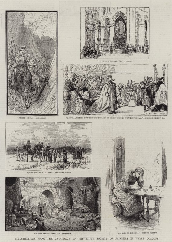 Illustrationen aus dem Katalog der Royal Society of Painters in Water Colours von Carl Haag