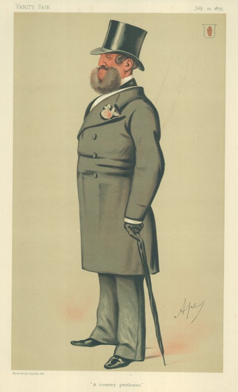 Sir Henry Josias Stracey, ein Landedelmann, 10. Juli 1875, Vanity Fair Karikatur von Carlo Pellegrini