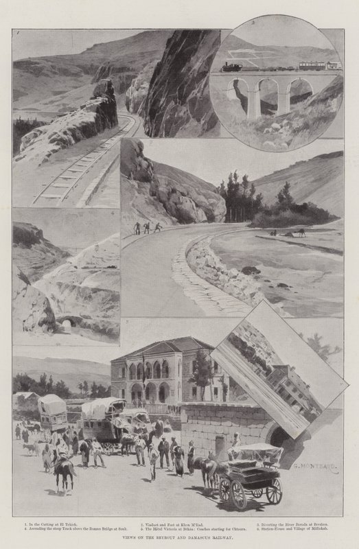 Ansichten der Beyrout und Damaskus Eisenbahn von Charles Auguste Loye